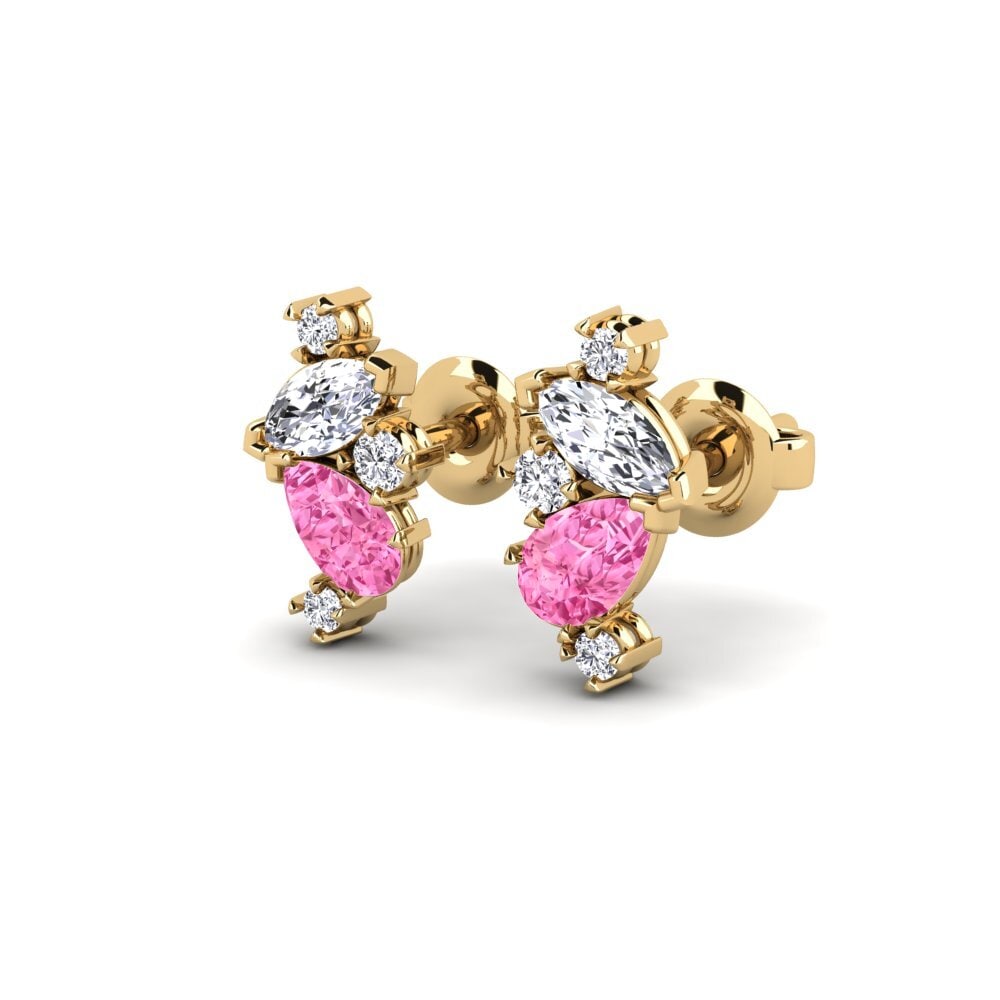 Safira Rosa Brincos Feminino Racine