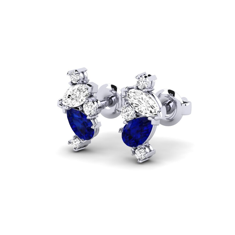 9k White Gold Sapphire Women's Earring Racine