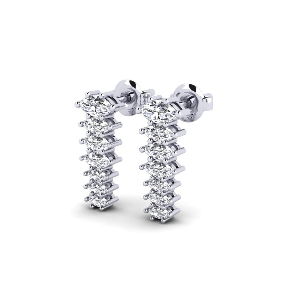 White Silver Diamond Women's Earring Rari