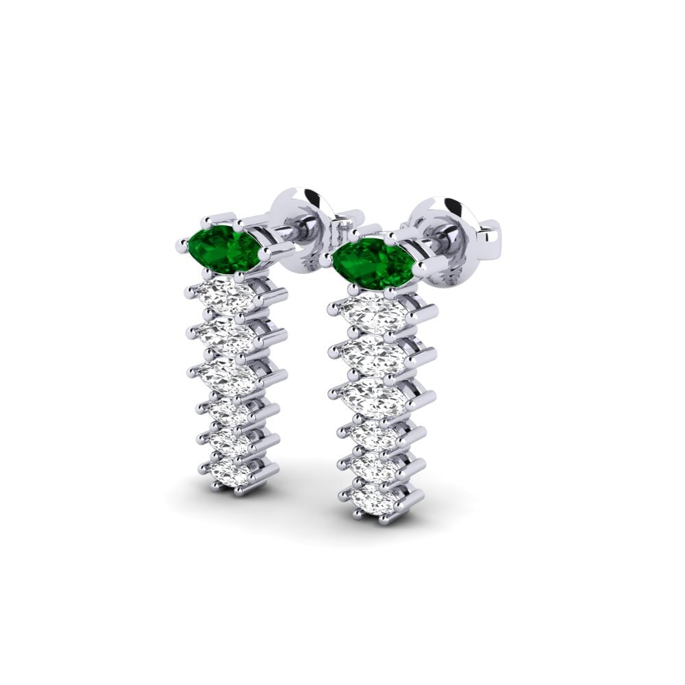 950 Palladium Green Zirconia Women's Earring Rari