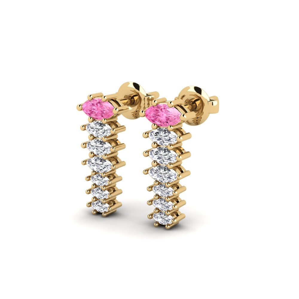 Safira Rosa Brincos Feminino Rari
