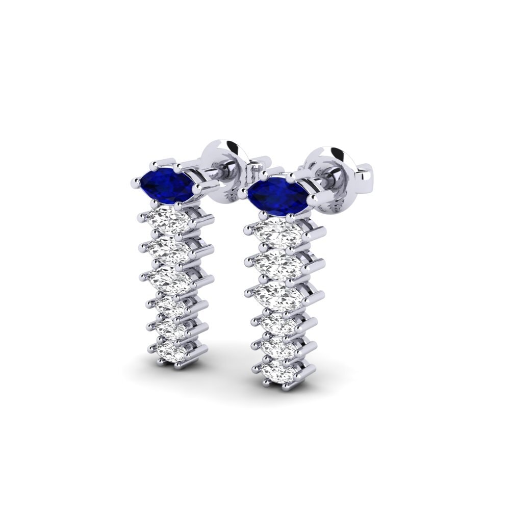 9k White Gold Sapphire Women's Earring Rari