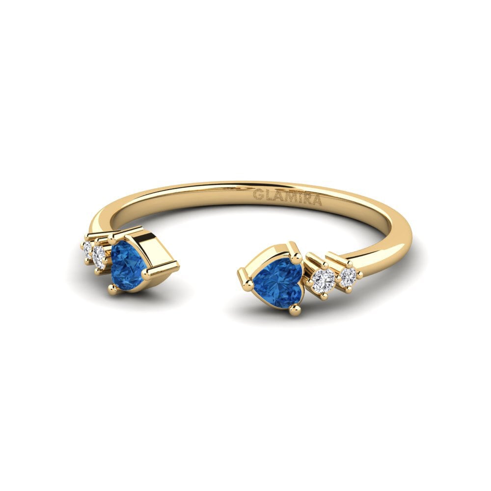 Zircônia azul escuro Anel Romitan