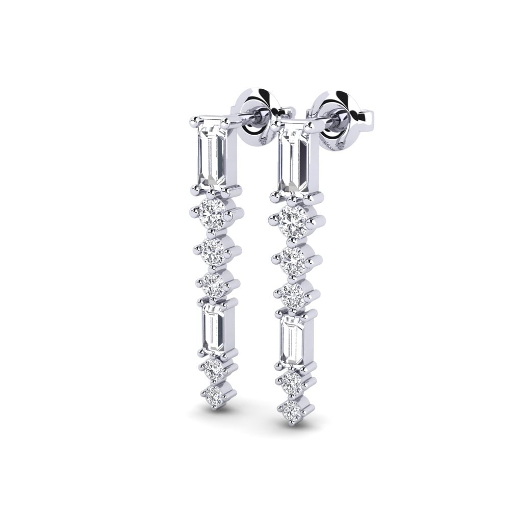 White Silver Diamond Women's Earring Shieli