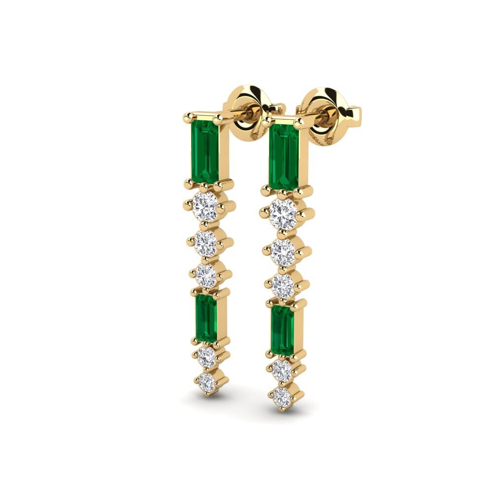 Zircônia Verde Brincos Feminino Shieli