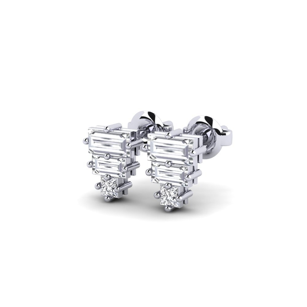 White Silver Diamond Women's Earring Sinnaya