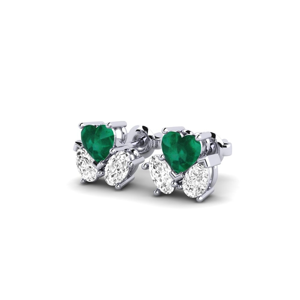 950 Palladium Emerald Women's Earring Sorbonne