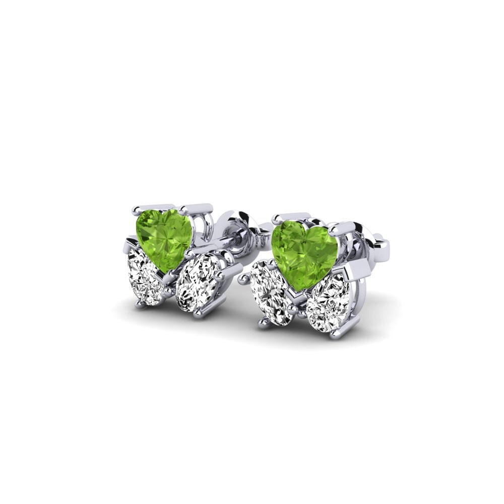 18k White Gold Peridot Women's Earring Sorbonne