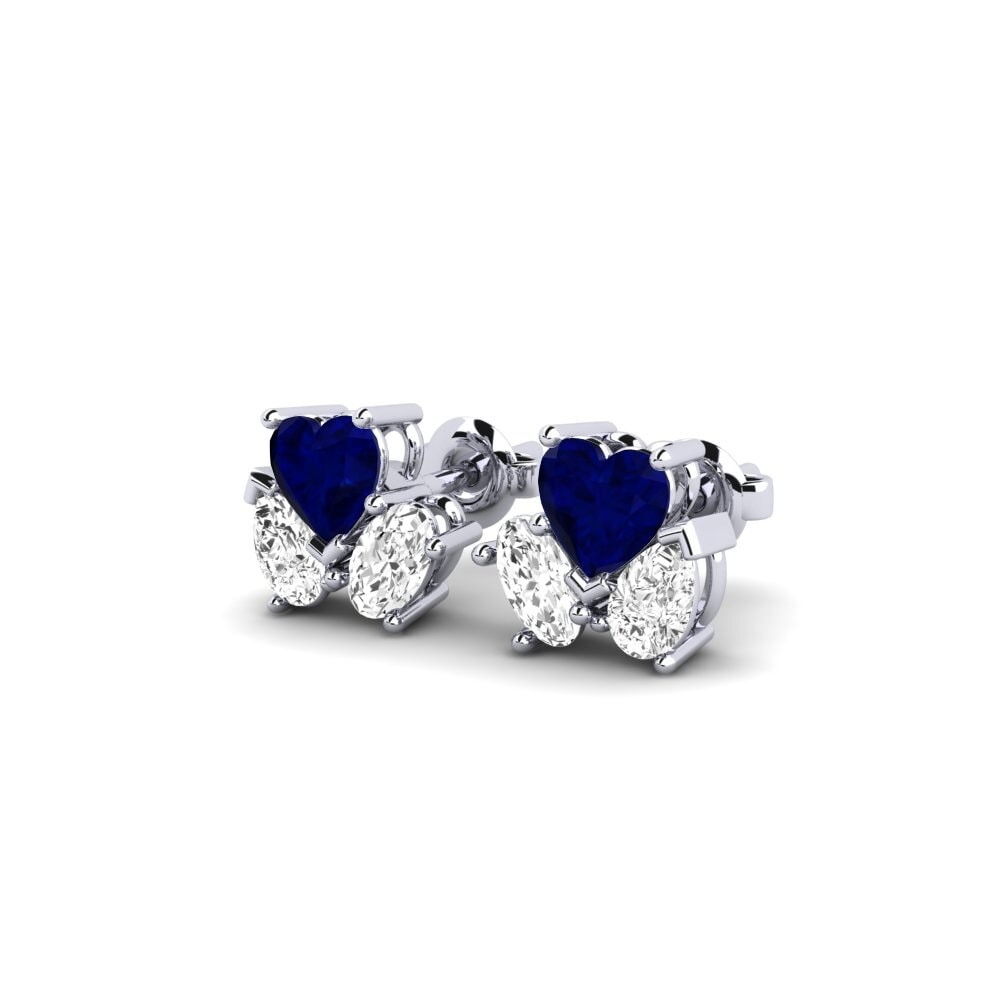 9k White Gold Sapphire Women's Earring Sorbonne