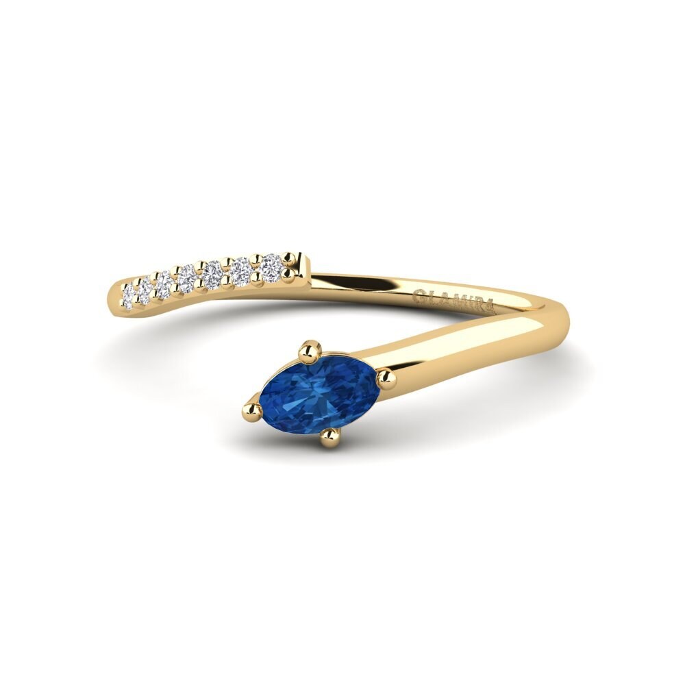 Circonita Azul Oscuro Anillo Tirevia