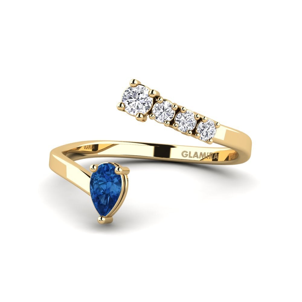 Circonita Azul Oscuro Anillo Tiy