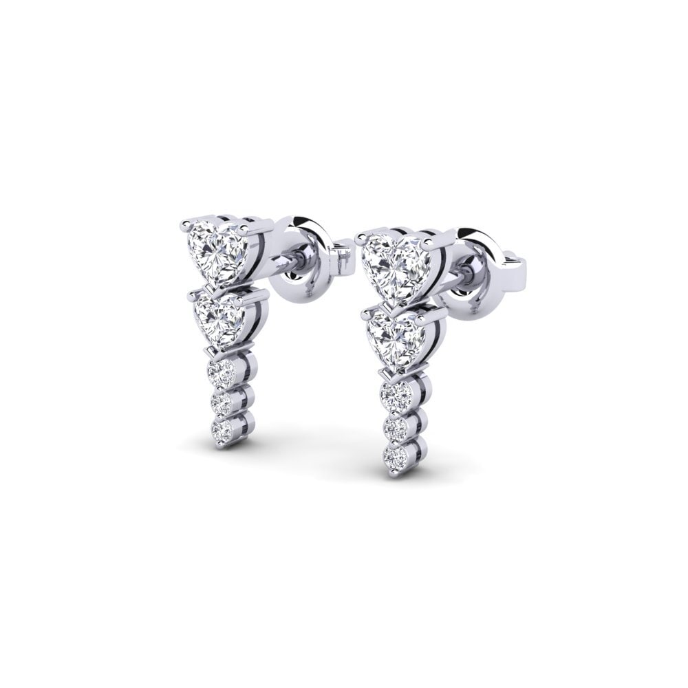 White Silver Diamond Women's Earring Vinsanta
