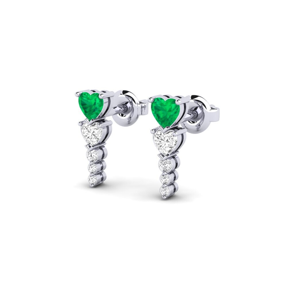 950 Palladium Emerald Women's Earring Vinsanta