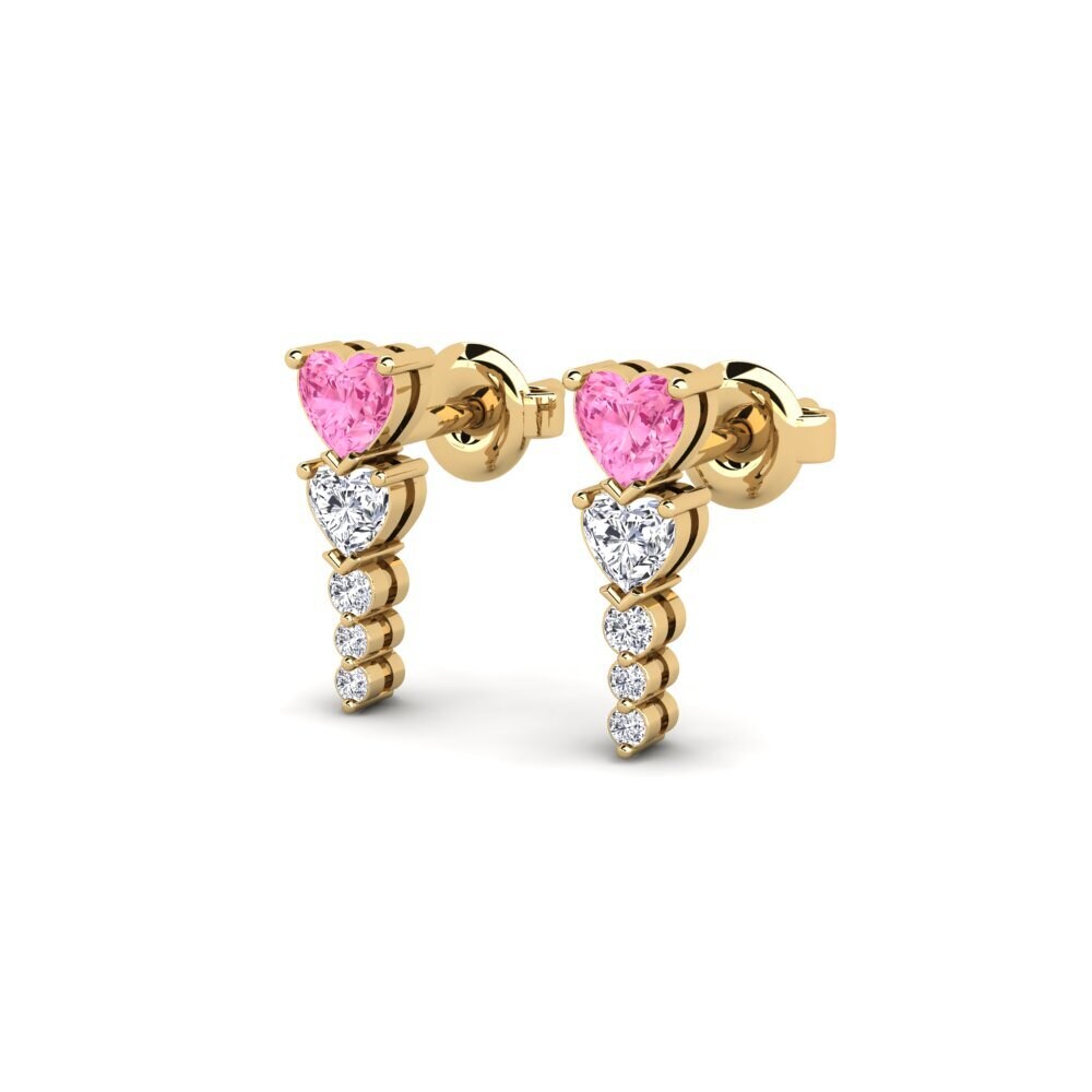 Safira Rosa Brincos Feminino Vinsanta
