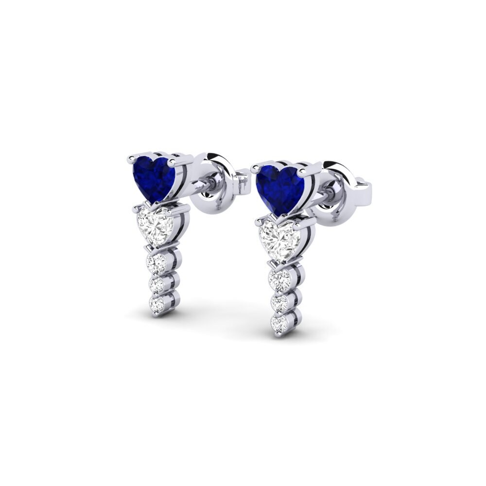 9k White Gold Sapphire Women's Earring Vinsanta