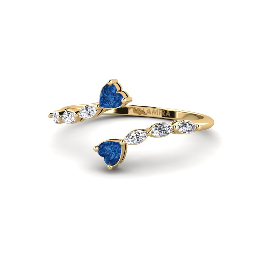 Zircônia azul escuro Anel Ziynand