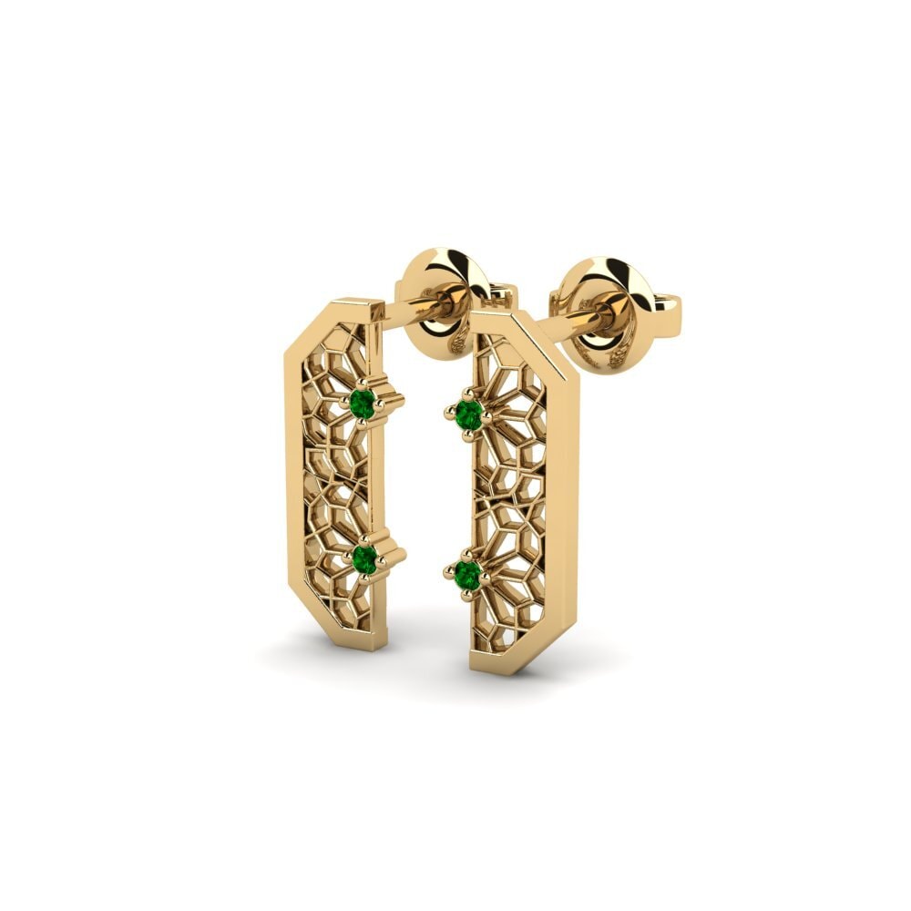 Zircônia Verde Brincos Feminino Ajisai - A
