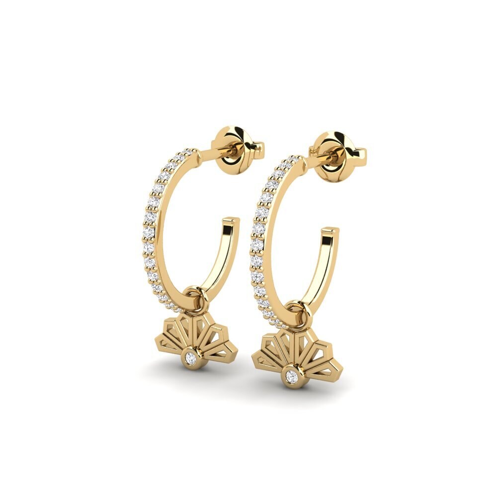 Saphir Blanc Boucle d'oreille femme Amakazari