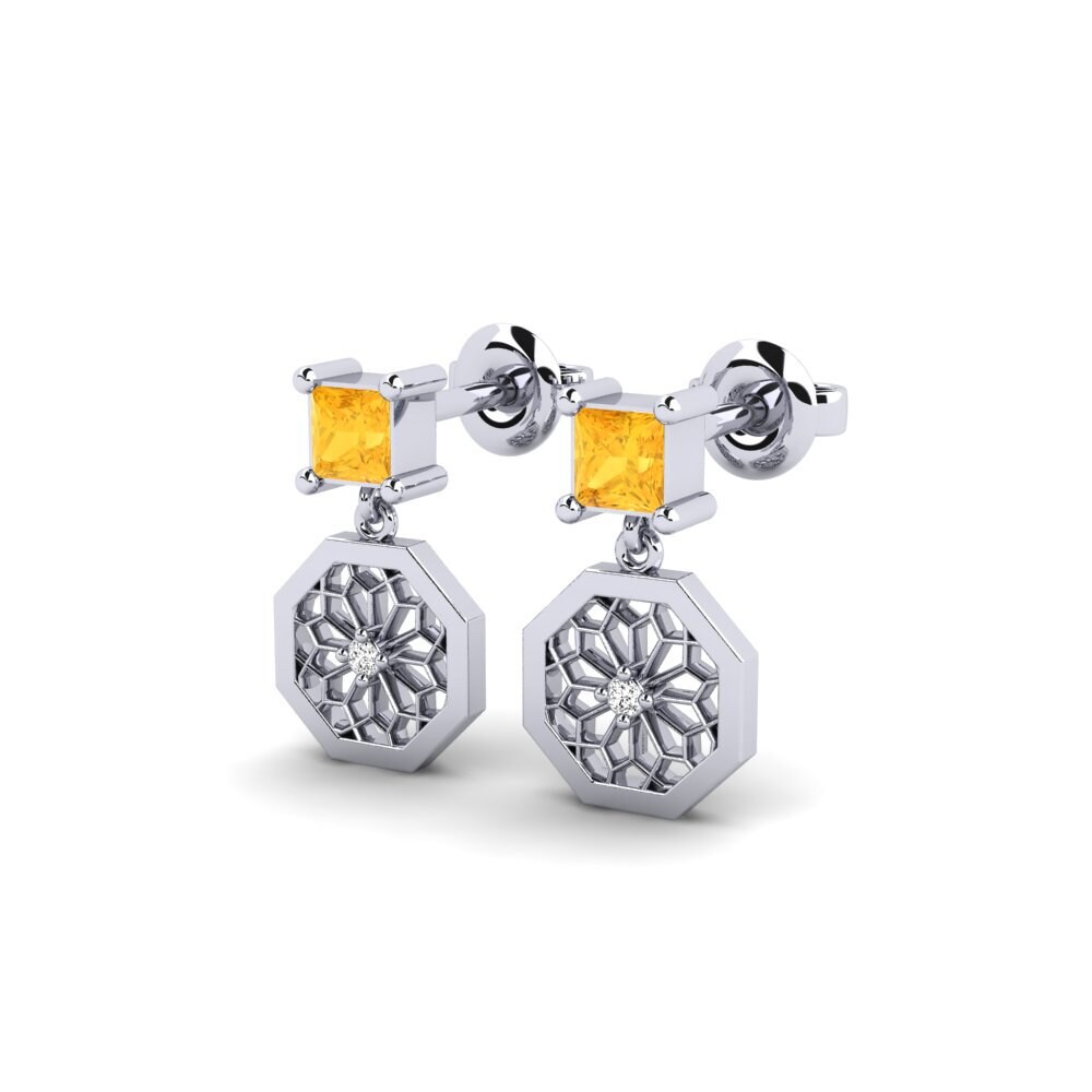 Oro Bianco 375 Citrino Orecchino da donna Arashima