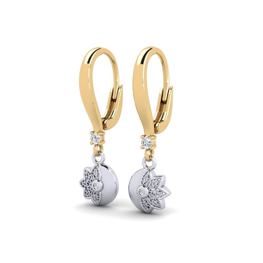 14ct Yellow & White Gold Women's Earring Blecktornsgrand