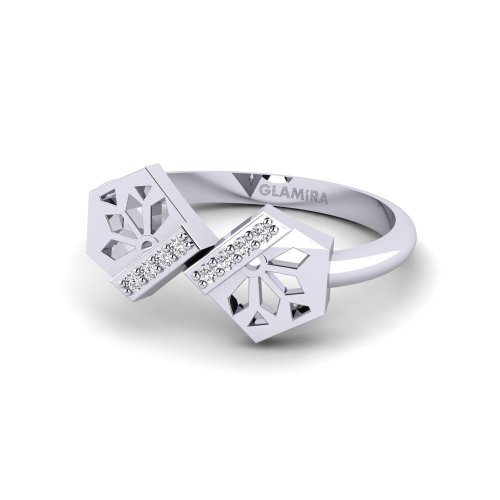 14k White Gold Ring Eredua