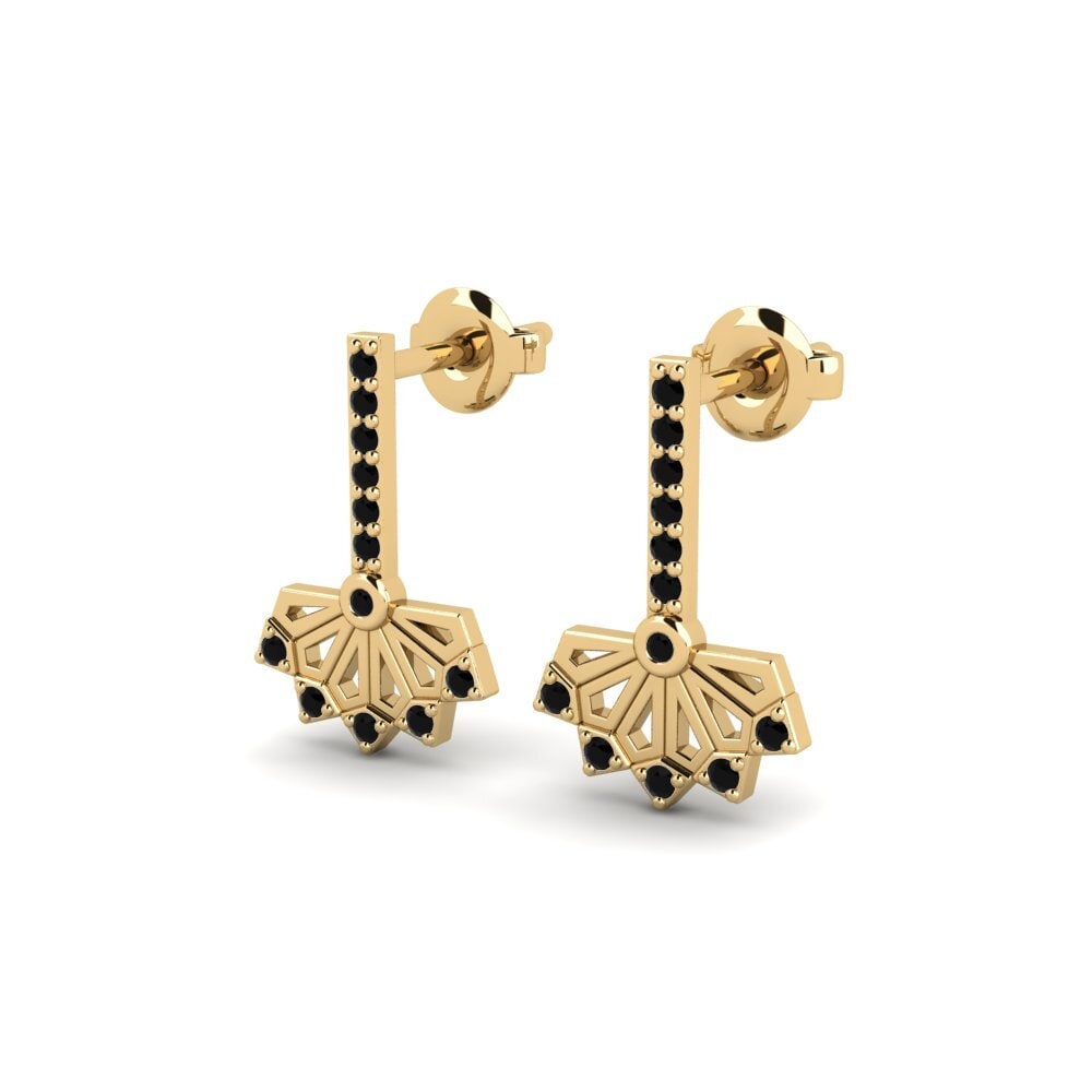 Black Onyx Women's Earring Hibayama