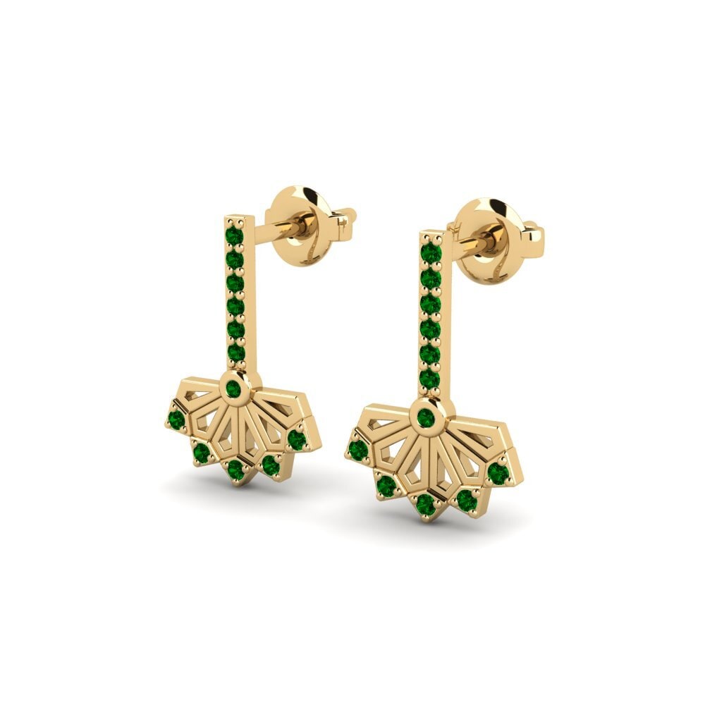 Zircônia Verde Brincos Feminino Hibayama