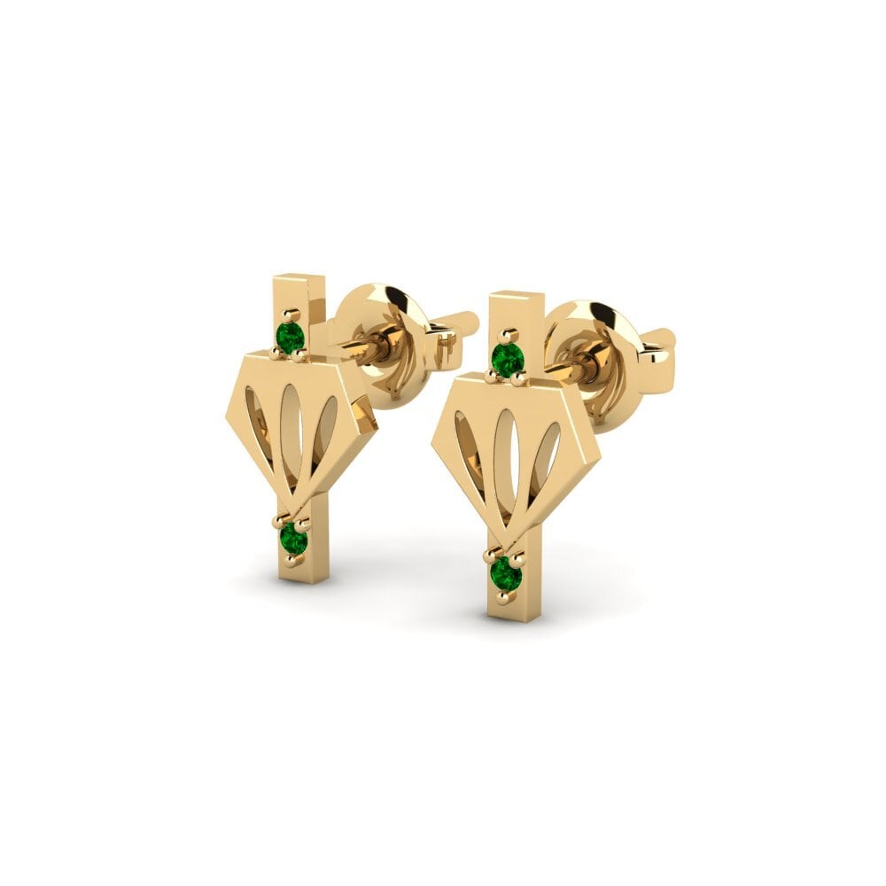 Zircônia Verde Brincos Feminino Hiji