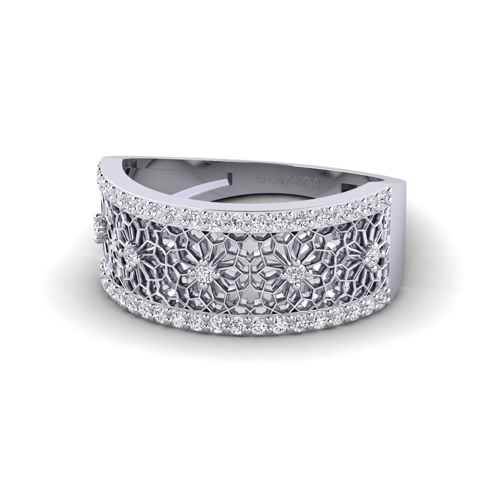 14k White Gold Ring Hiragatake