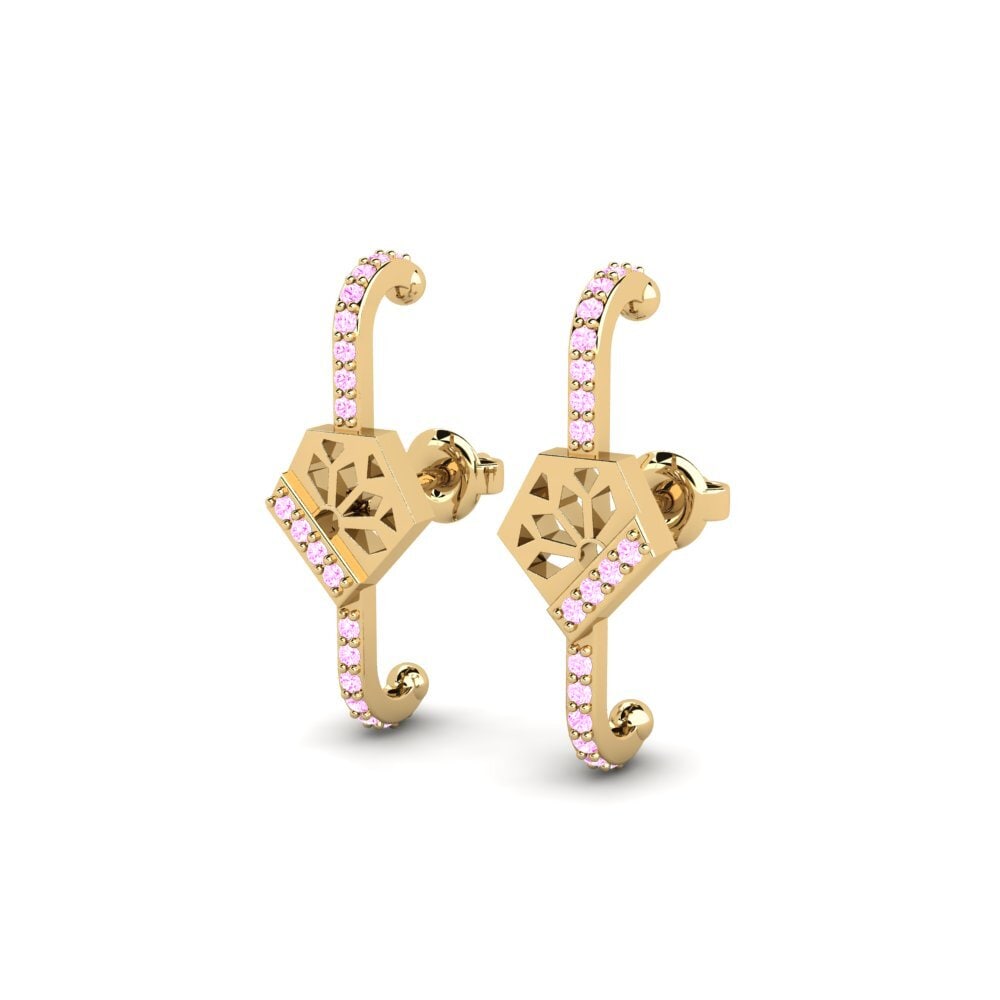 Safira Rosa Brincos Feminino Huk