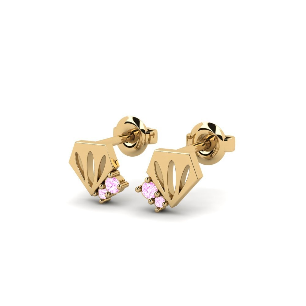 Safira Rosa Brincos Feminino Kapia