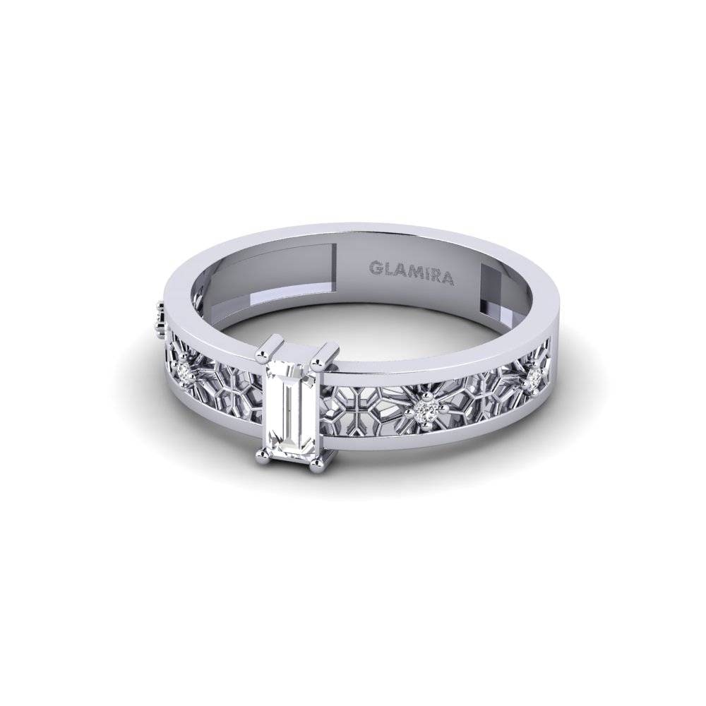 14k White Gold Ring Kenrokuen