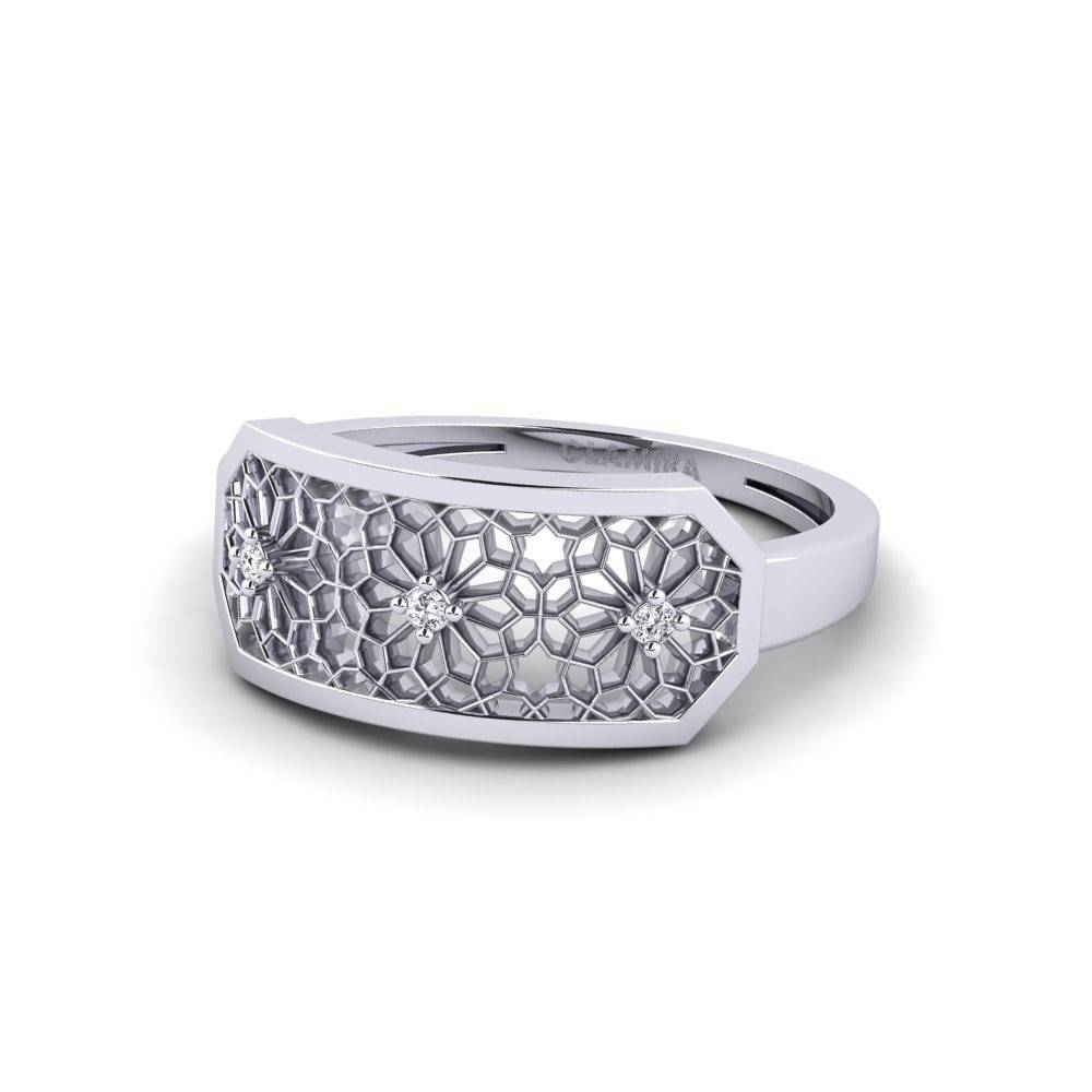 14k White Gold Ring Kusatsu