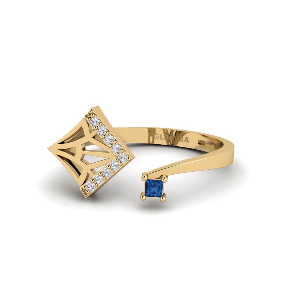 Circonita Azul Oscuro Anillo Kutowa