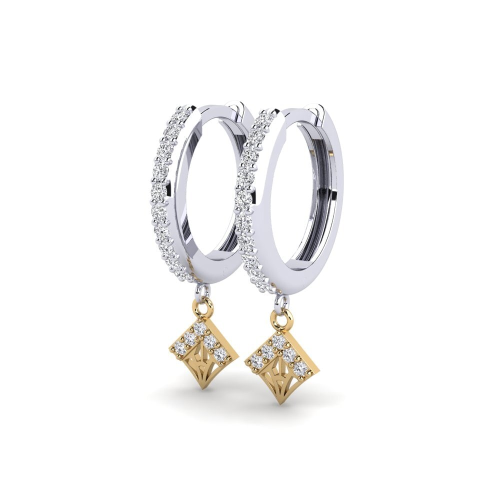 Weiß & Gelbgold 585 Damen ohrring Kuvio
