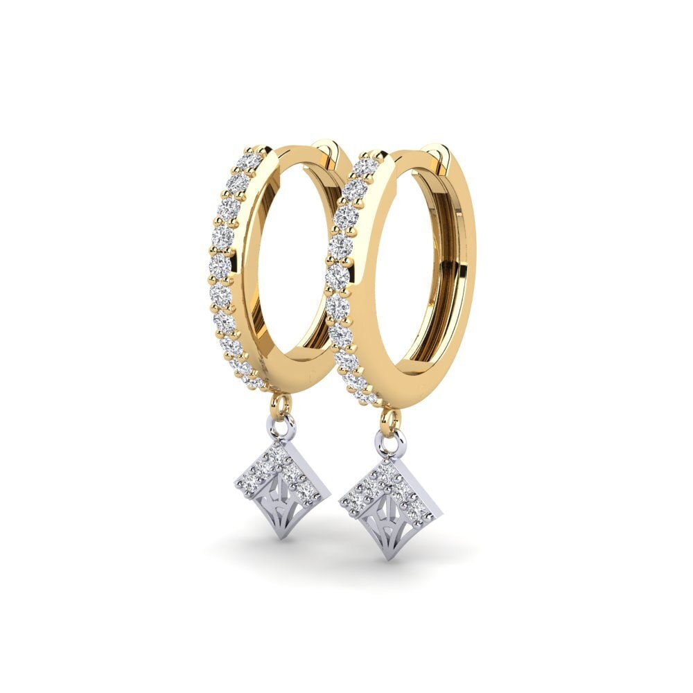 14ct Yellow & White Gold Women's Earring Kuvio