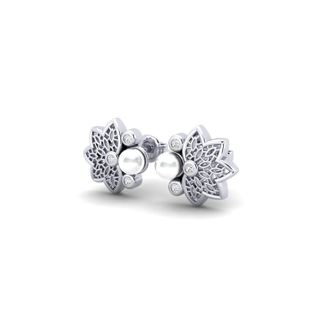9ct White Gold Moissanite Women's Earring Lastmakar