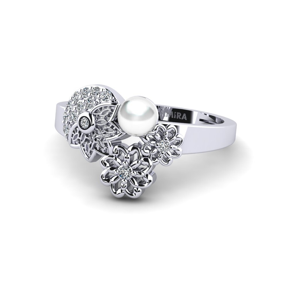 9k Oro Blanco Circonita Anillo Kungsgatan