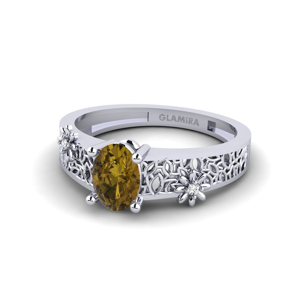 950 Platinum Brown Zircon Ring Langholms