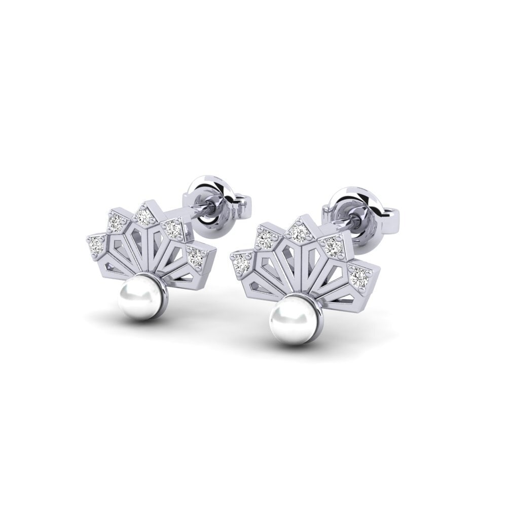 9ct White Gold Moissanite Women's Earring Pieridae