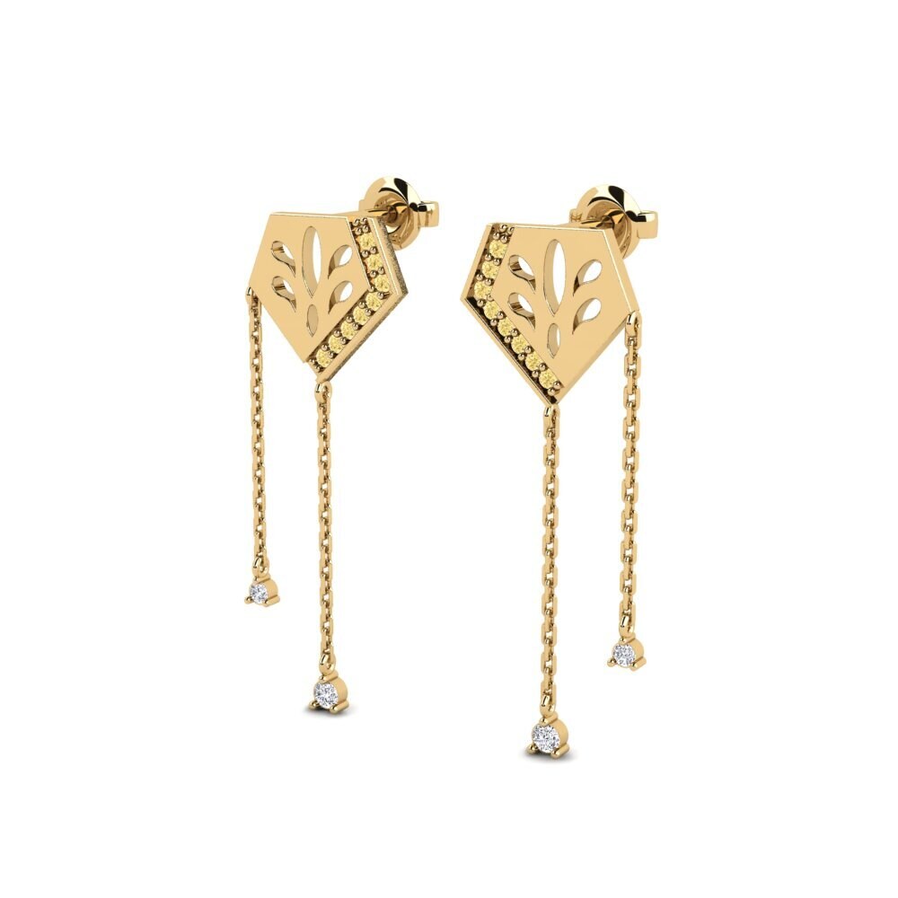 Yellow Diamond Women's Earring Poshi