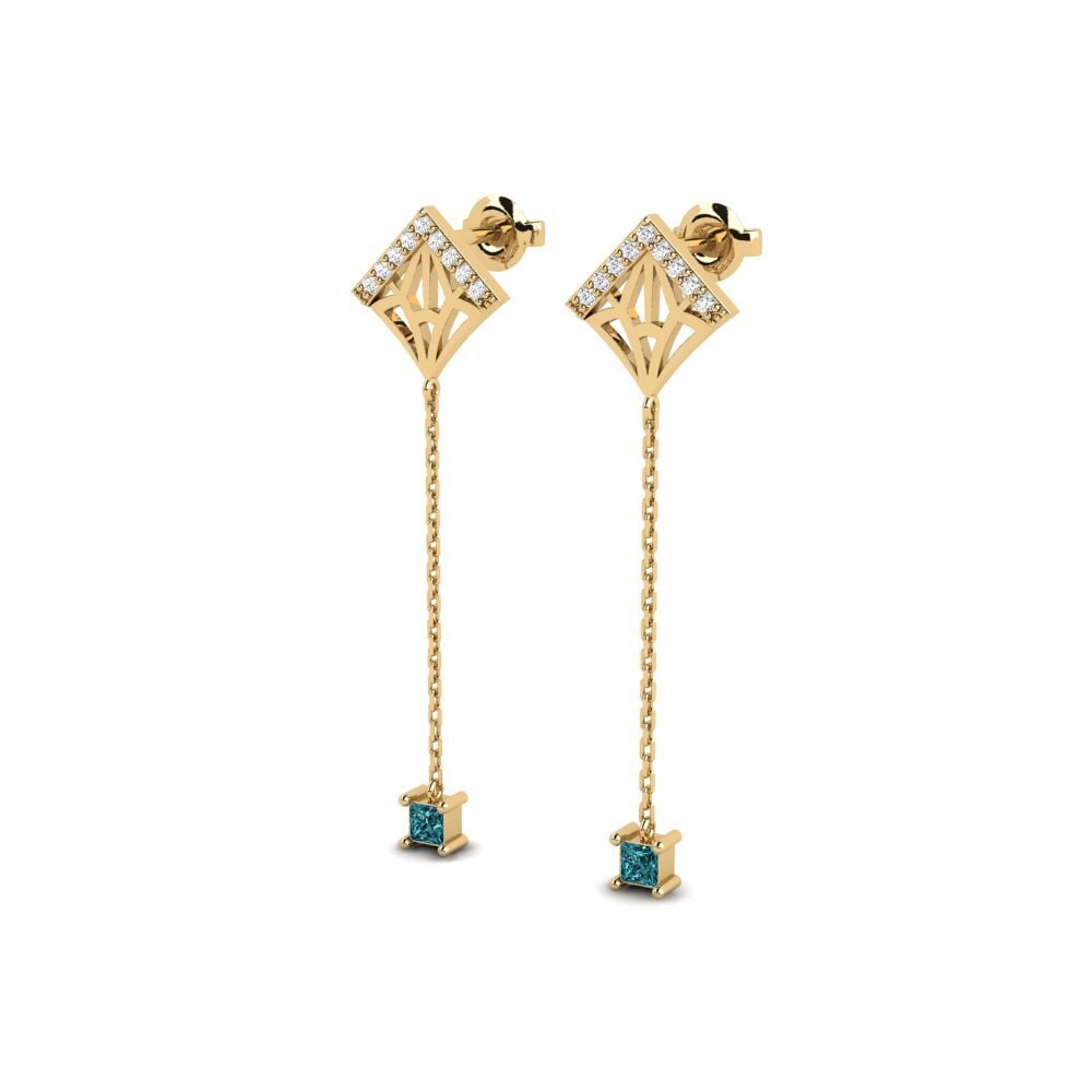 Diamante Azul Pendiente de mujer Potong