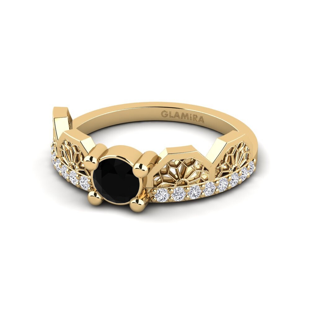 Zafiro negro Anillo Ritsurin