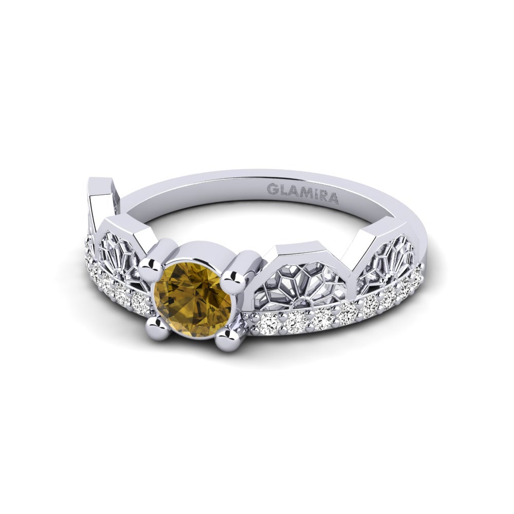 950 Platinum Brown Zircon Ring Ritsurin