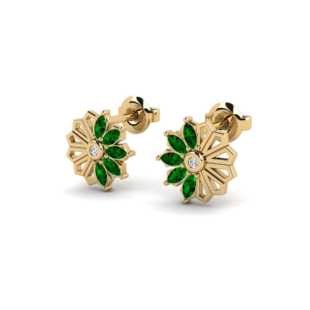 Zircônia Verde Brincos Feminino Ryokami