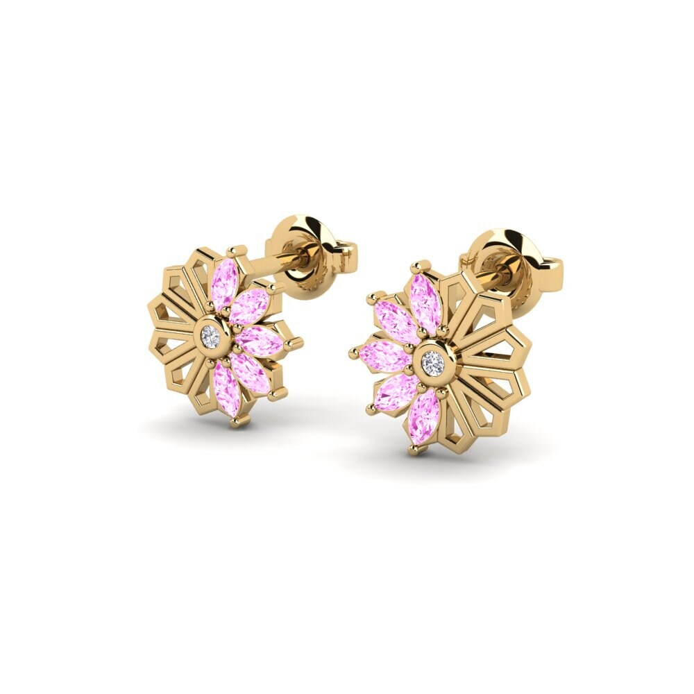 Safira Rosa Brincos Feminino Ryokami
