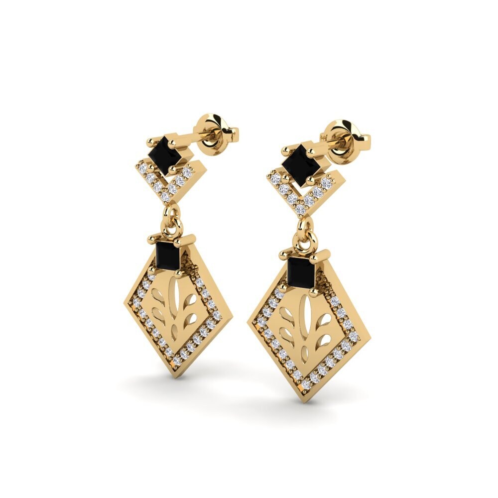 Diamante Negro Pendiente de mujer Snije