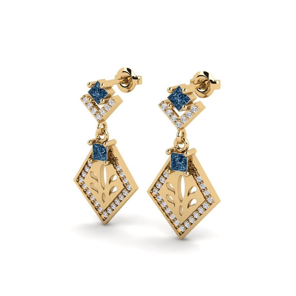 Diamante Azul Pendiente de mujer Snije