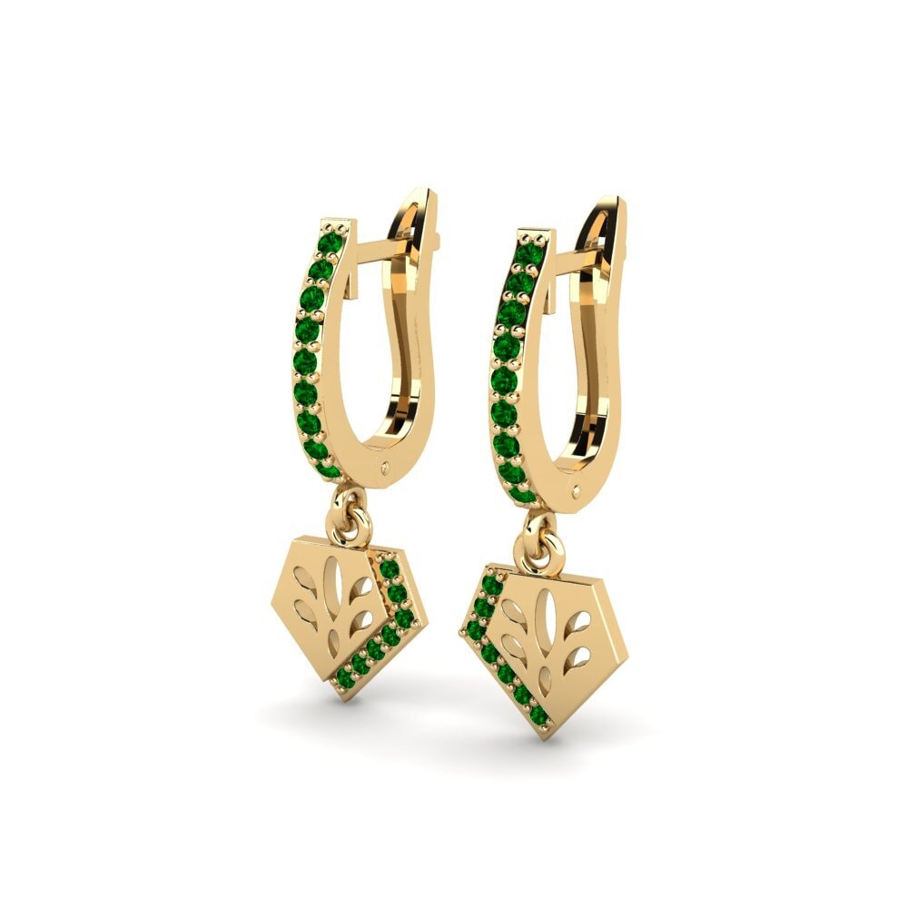 綠色氧化鋯 女士耳環 Sugu