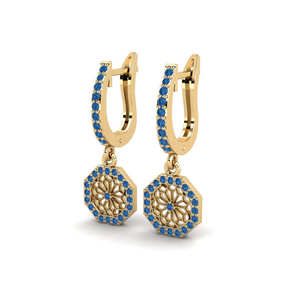 sapphire-zirconia Women's ต่างหู Sukaiyama